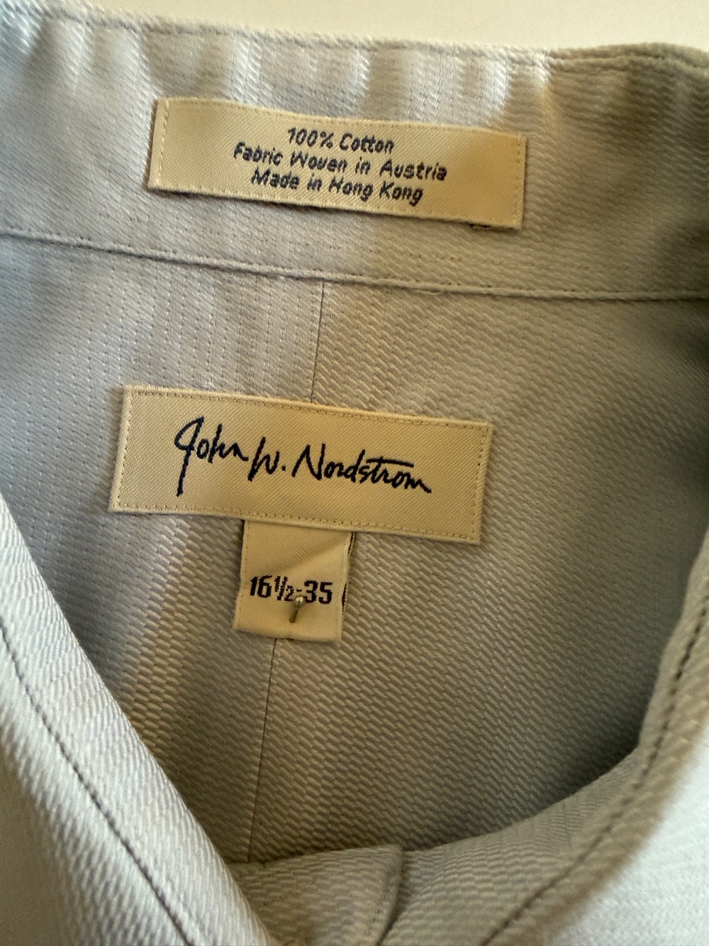 John W. Nordstrom Men’s Dress Shirt – Size 16½-35 – Light Blue Textured - Picture 5 of 13